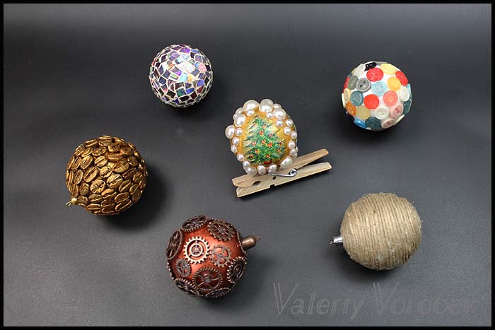 6 DIY Christmas ball ornaments. Christmas decor. - DIY crafts