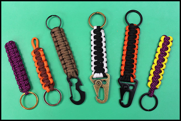 Paracord ‘Cobra’ keychain Lanyard keyring lobster clip Various Colours